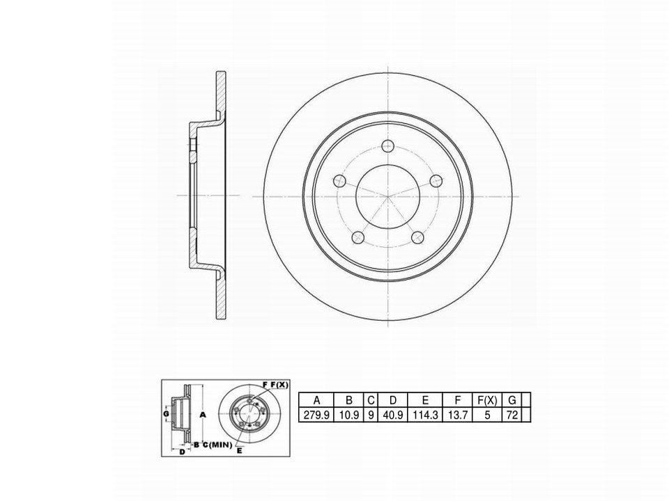 Winstop Brake Rotor, Rear WS238539, Mazda 3 2013-2004