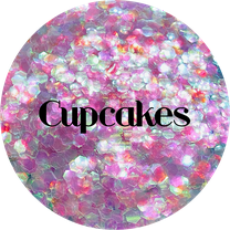 Glitter Heart Co. Glitter - High Quality Polyester Glitter - Cupcakes - Iridescent Pink Chunky - 1 oz Bag