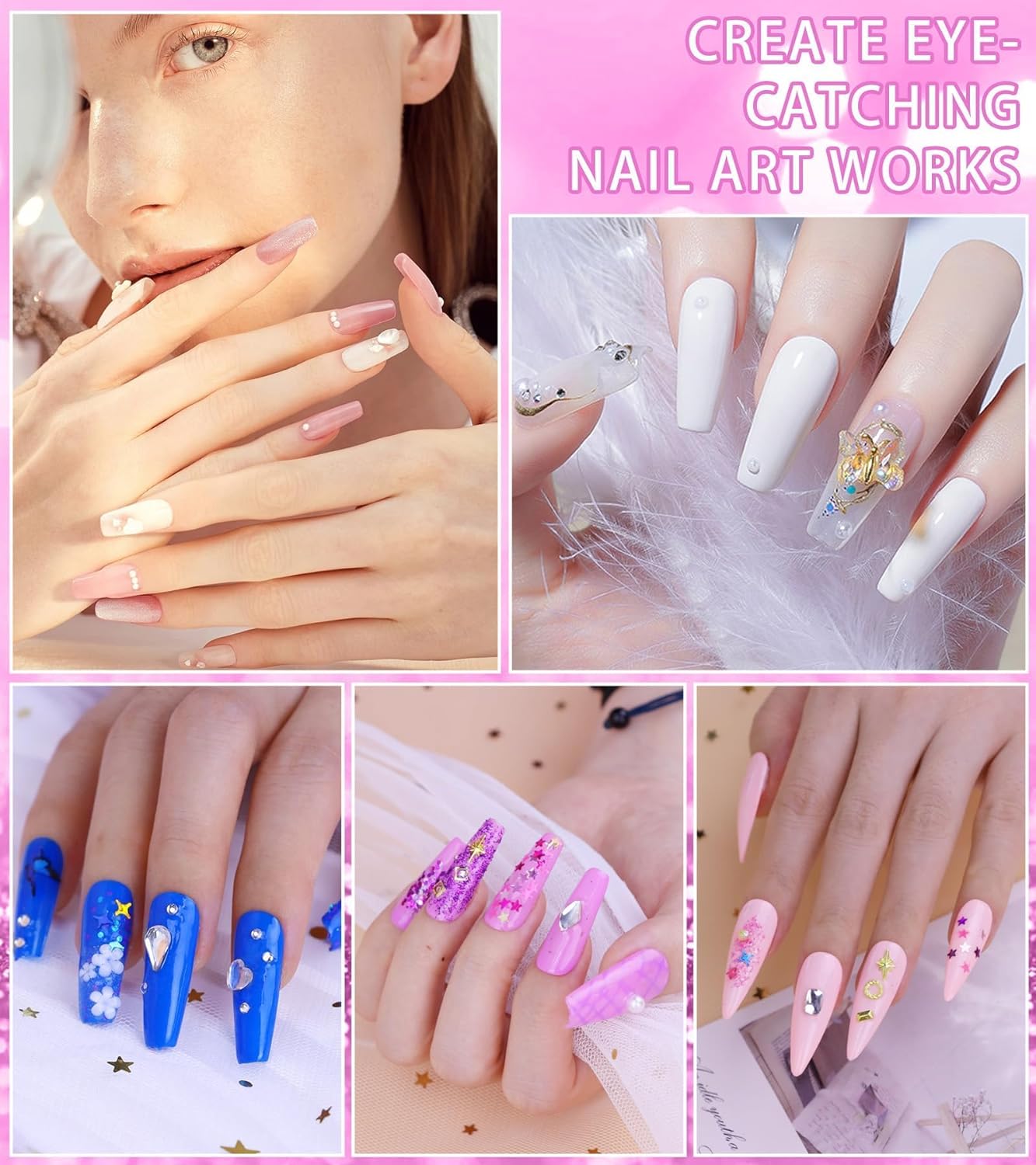 YEVYO Acrylic Nail Kit, Nail Kit for Beginners with Everything, 24 Colors Glitter Acrylic Powder and Liquid Monomer Set, 200 Pcs Nail Tips, 3 Pcs Acrylic Nail Brush for Home DIY Extension Nail Salon