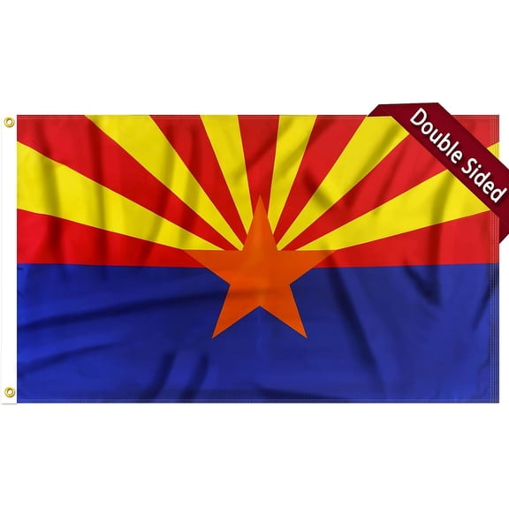 FLAGWIN Arizona Flag 3x5 FT - 3 Ply Double Sided Polyester Arizona State Flag with Brass Grommets - Vivid Color and Fade Proof State of Arizona Flag 3x5 Outdoor