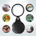 thumbnail image 5 of 2pcs 5x Small Pocket Magnify Glass Premium Folding Mini Magnifying Glass with Rotating Protective Leather Sheath, Apply to Reading, Science, Jewelry, Hobbies, Books, 1.96in, 5 of 5