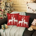 thumbnail image 5 of Dmlowu Christmas Pillow Covers 18x18, Red Merry Christmas Pillow Covers for Couch, Extra Soft Warm Throw Pillow Covers for Holiady Party Christmas Decorations, 5 of 7