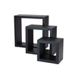 thumbnail image 1 of hometrends 3-Piece Wall Cube Black Shelf Set, 1 of 2