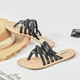 thumbnail image 5 of Ataiwee Women's Flat Slide Sandals, Fashion Strappy Braided Slip On Flat Summer Shoes., 5 of 6