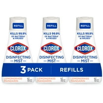 Clorox Disinfectant Mist Refills, Multi-Surface Spray, Lemongrass Mandarin, 16 fl oz, 3 Pack