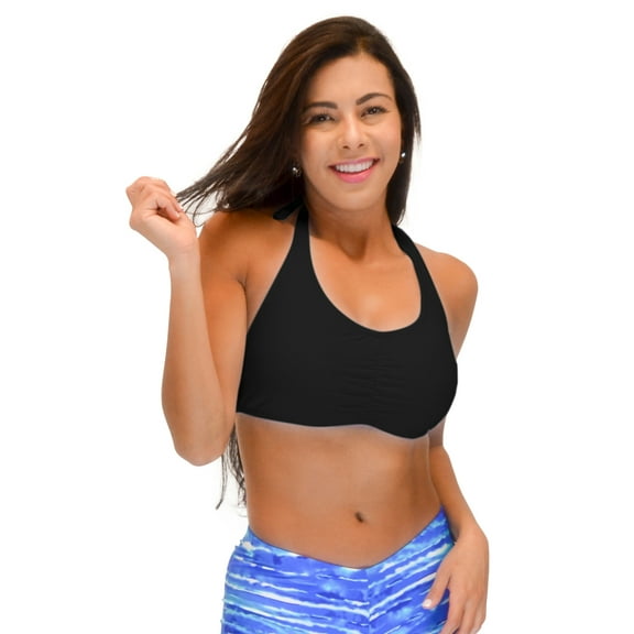 VF-Sport - Bikini Top, Halter Top, Center Gathers (Black, 3X)