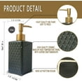thumbnail image 6 of ABCISI Soap Dispenser, Black Square Lotion Dispenser with Gold Pump Head, Refillable Countertop Ceramic Hand Soap Dispenser with Simple and elegant design for Kitchen 350ml(Black Square Bottle), 6 of 12