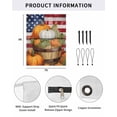 thumbnail image 2 of 4th of July RV Awning Sun Shade Screen 9'X7' Retro American Flag Mesh Sunscreen Harvest Pumpkin Stars Stripe Awning Shade Screen with Zipper UV Blocker Completed Kits for RV Motorhome Camper, 2 of 7