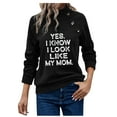 thumbnail image 2 of Dwaogom Women's Round Neck Printed Color Fashion Top Long Sleeve Top Sweatshirts Pullover Hoodie Sweatshirt For Men Cute Hoodies For Teen Girls, 2 of 4