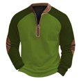 thumbnail image 3 of 2 Pack Plus Size Sweatshirts for Men Big & Tall S-5X Long Sleeve Fleece Lined Shirts with Zipper Crewneck Pullover Color Block Thermal Warm Sweatshirt Tops, 3 of 8