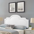 thumbnail image 2 of Headboard, Nailhead, King California Size, White, Velvet, Modern Contemporary, Mid Century Bedroom Master Guest Suite Room, 2 of 9