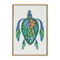 thumbnail image 2 of Kate and Laurel Sylvie MCM Sea Turtle Framed Canvas Wall Art by Rachel Lee of My Dream Wall, 23x33 Natural, Mid-Century Modern Colorful Patterened Ocean Animal Art for Wall, 2 of 6