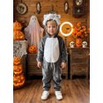 thumbnail image 5 of RUINIXCW Toddler Baby Halloween Wolf Fashion Long Sleeve Fuzzy Zip Up Hooded Jumpsuit, 5 of 8