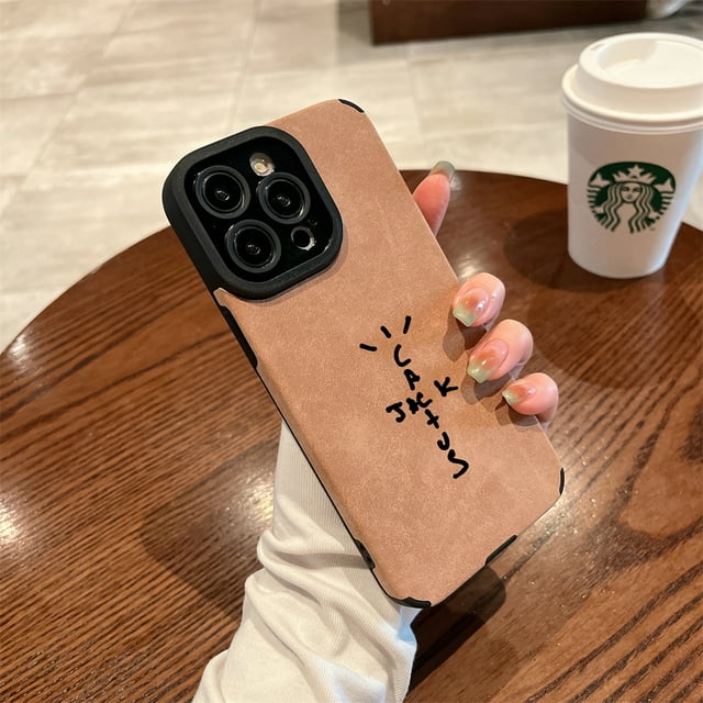 Luxury Suede Soft Leathe Cactusjack Hip Hop Phone Case For iPhone 11 12 13 mini 14 15 16 Pro Max XS XR Shockproof Anti-fur Shell tzw