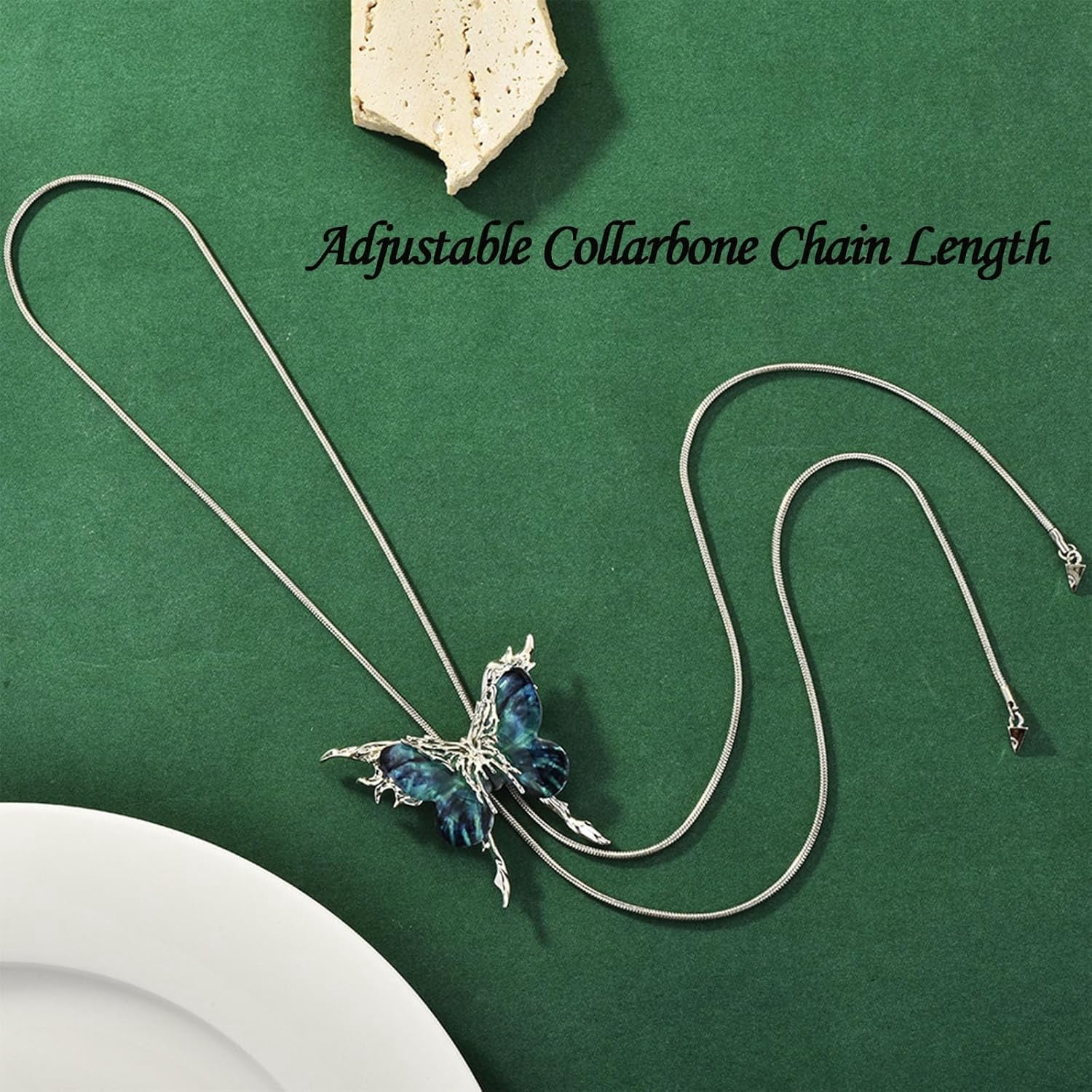 Exquisite Gothic Butterfly Necklace – 6 Interchangeable Charms, Handcrafted Butterfly Necklace, Adjustable Chain, Unique Vintage Jewelry Gift