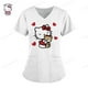 thumbnail image 3 of Camisetas de manga corta para mujer, uniforme de enfermera con estampado de Hello Kitty, cuello en V, bolsillo, para trabajadores de la salud, ropa de trabajo clínica, 3 of 5