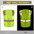 thumbnail image 3 of Reflective Vest Class 2 Safety Vests ANSI with 4 Pockets Zipper High Visibility Construction Uniform, 3 of 5