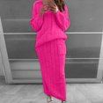 thumbnail image 2 of JHLZHS Robes Formelles pour Femmes 2024 Ensemble de Chandail en Tricot Torsadé en Tissu Papillon Chaud et Confortable pour Automne et Hiver Mini Robe Robe Rouge, 2 of 5