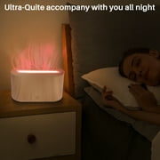 BCOOSS Essential Oil Diffuser Aromatherapy Aroma Air Diffuser with Flame Light, Wood Grain