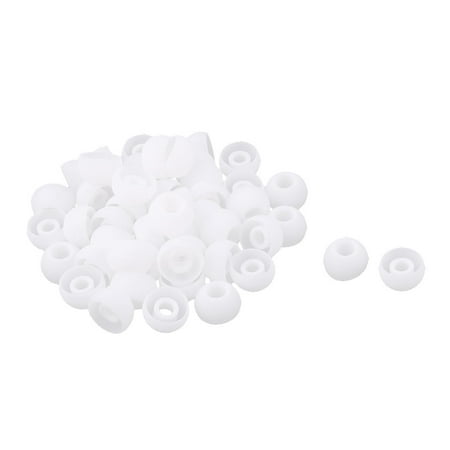 Unique Bargains Silicone in Ear Earphone Pad Earbud Cap Tip Cover Replacement White 50