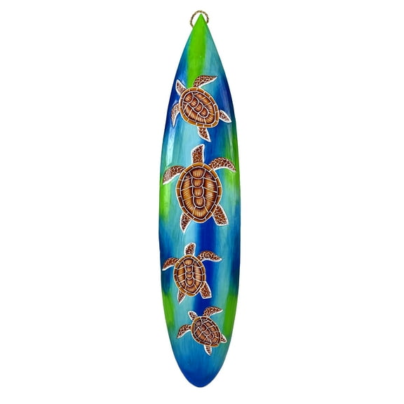 Chesapeake Bay Ltd Wood Sea Turtle Surfboard Wall Decor 38.5" Tropical Ocean Beach Art