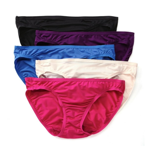 Women's Fruit Of The Loom 5DMF051 Assorted Microfiber Bikini Panties 5 Pack (Assorted 9