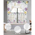 thumbnail image 2 of Pink Spring Floral Swag Curtains for Living Room/Bedroom Windows, Green Farmhouse Flowers Watercolor Kitchen Curtains and Valances Set 36 Inch Length, Light Filtering Swags Valance Curtain Panels, 2 of 5
