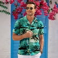 thumbnail image 3 of HAOMEILI Men's Hawaiian Shirt Short Sleeve Floral Button Down Shirts Tropical Holiday Beach Shirts, 3 of 7