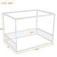 thumbnail image 7 of Miniyam Full Size Canopy FloorBed with Guardrails for Kids and Teens, White, 7 of 7