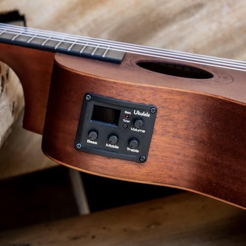 Sawtooth Mahogany Concert Ukulele with Preamp/Built In Tuner