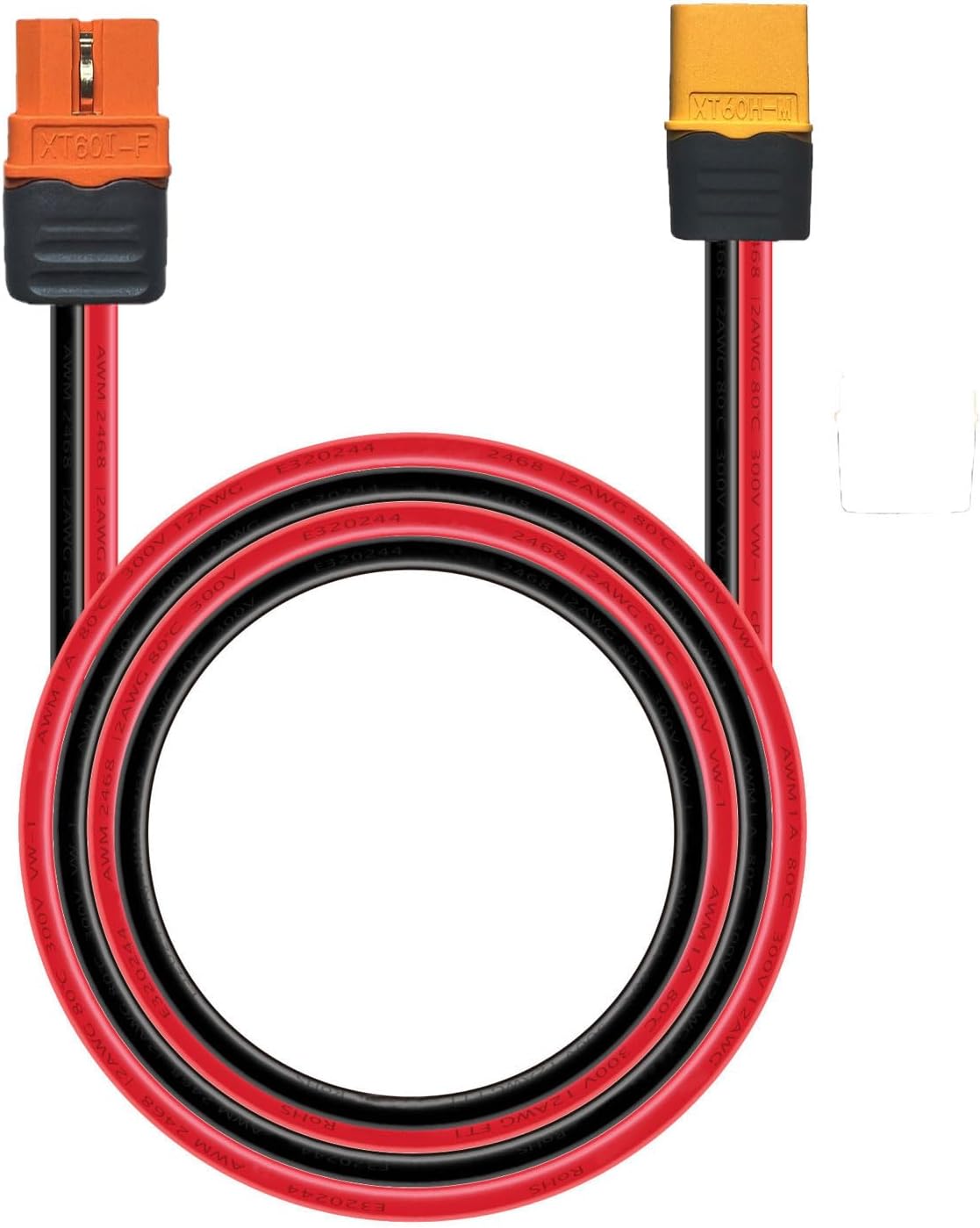 XT60i to XT60 Male Cable 10AWG Solar Charging Cable XT60i-F Extension Cable Solar Cable Compatible for Ecoflow Portable Power Station Solar Generator 5FT