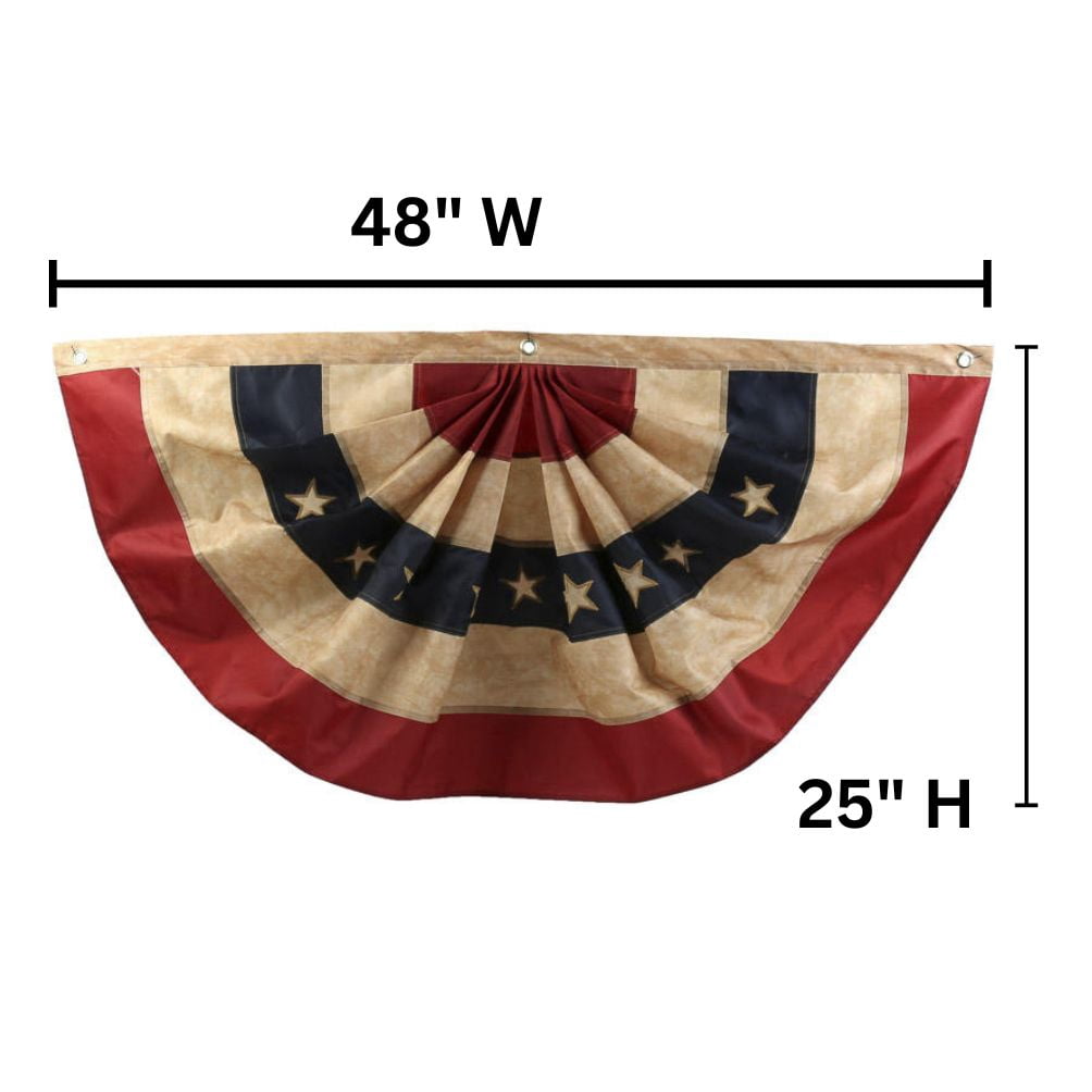 Antique Style American Flag Bunting - Patriotic Decor - Factory Direct Craft