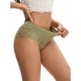 thumbnail image 4 of INSPIRE CHIC Women's Underpants Floral Lace Mid Rise Breathable Soft Underwear L Green, 4 of 4