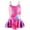 Z04-Hot Pink, variant on MUXiin Toddler Girl Swimsuit 4t One Piece Tankini Striped Kids Swimsuits Quick Dry Comfortable Fit Summer Swimwear Trendy Rash Guard Set for Girls Playing In the Ocean