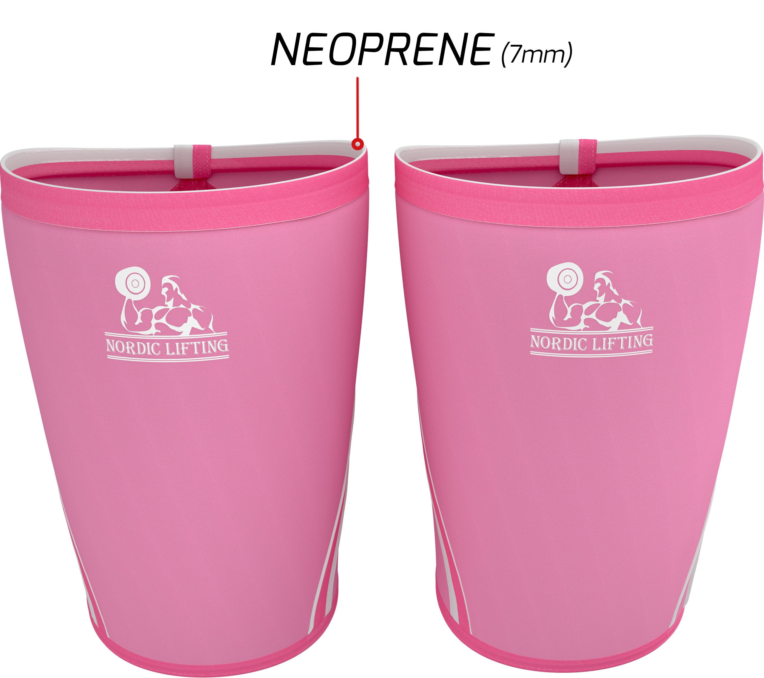 Nordic Lifting 7mm Neoprene Knee Brace Compression Sleeves  For Support, 1 Pair, Pink,XS