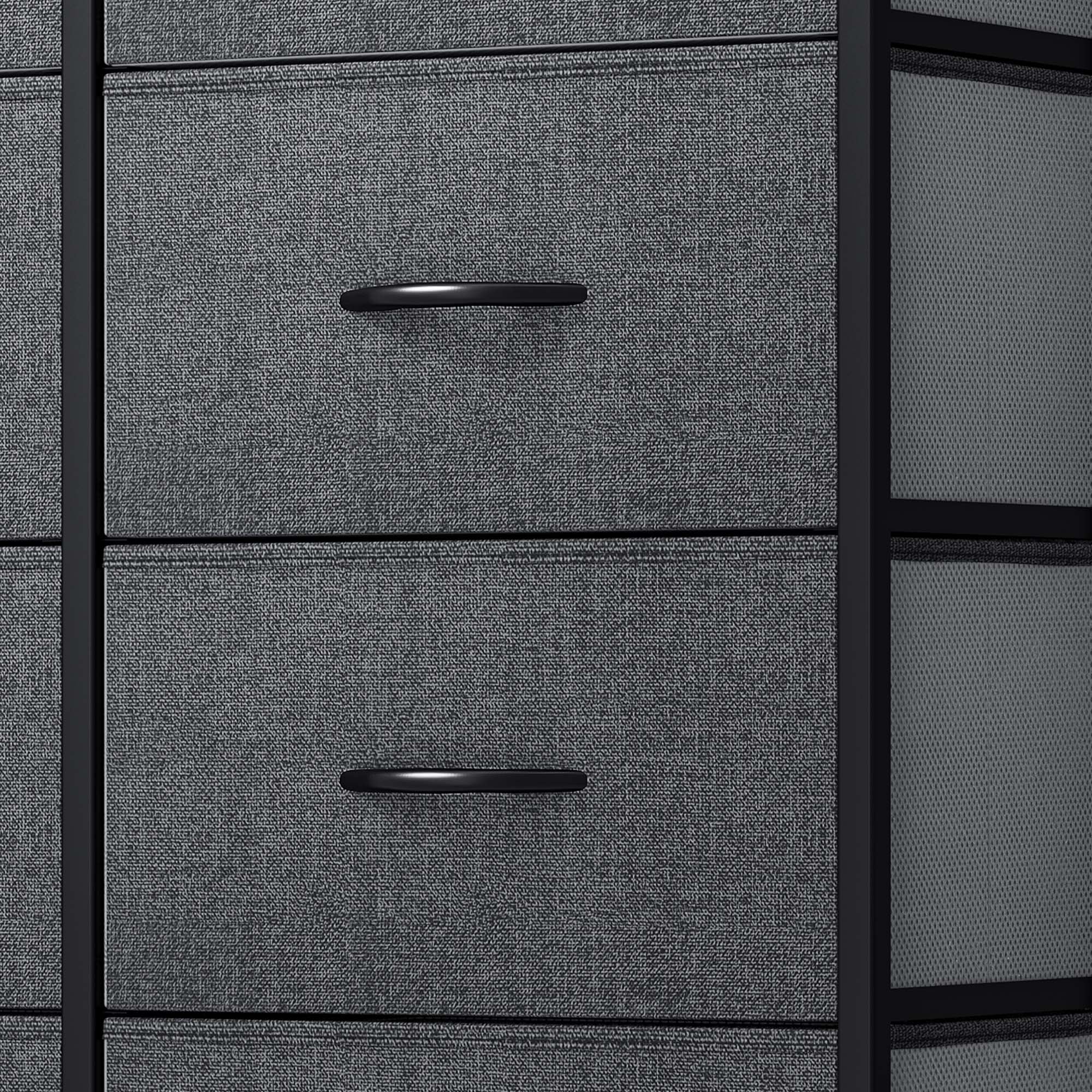 Dextrus 8 Drawers Fabric Storage Dressers for Bedroom, Living Room Bedroom for Adult, Black Gray