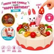Mundo Toys Birthday Cake Toy Set, 85 Pieces Pretend Play Food Dessert Kitchen Toy for Kids Ages 3+