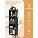 thumbnail image 4 of Carbon Steel Storage Bins With Lids,5-Tier Kitchen Organizer Shelf with Tempered Glass Dustproof Cabinet Door and Brakeable Casters,Kitchen Organizer, 4 of 5