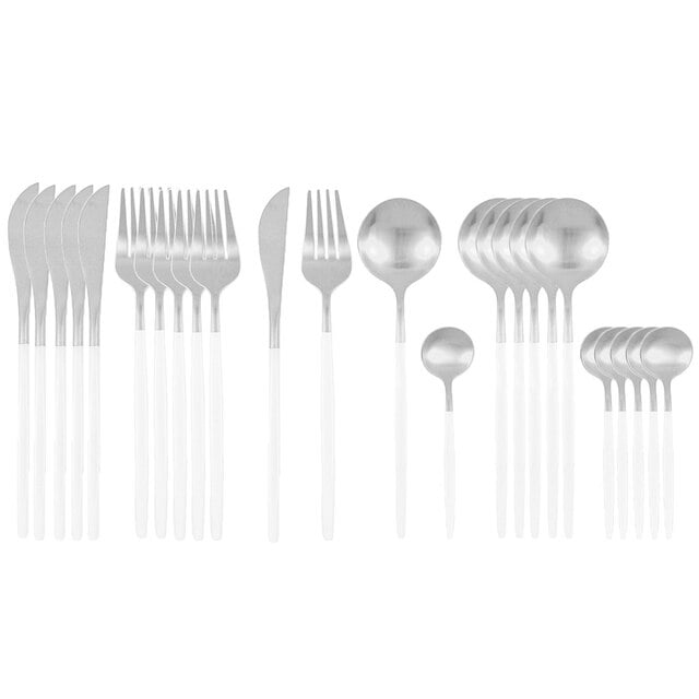 UMMH Matte Gold Dinnerware Set 18/10 Stainless Steel Knife Fork Spoon