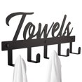 thumbnail image 3 of Injueey RecabLeght toallero estante negro colgador montado en la pared estante accesorios de baño Metal barra de cocina gancho de almacenamiento Juegos de accesorios de baño Injueey HA006468-00B, 3 of 6