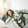 thumbnail image 4 of Manfei Vintage Wild Dino Full Size Comforter Sets,Coconut Tree Bedding Comforter Set,Green Beige Bedding Sets For Men Women,Ultra Soft Home Decor Reversible,3 Pieces, 4 of 8