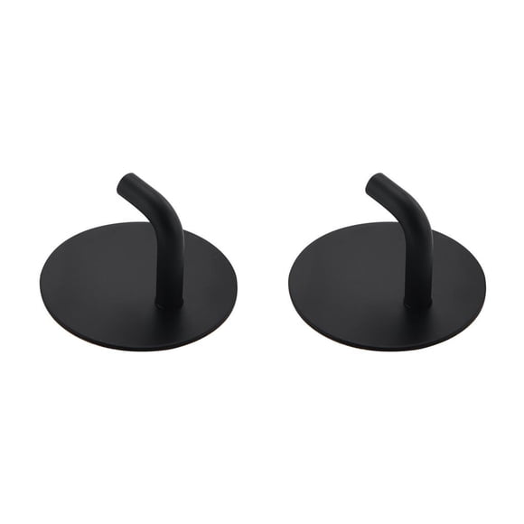 Toystoory Colgador de pared autoadhesivo de acero inoxidable para dormitorio, baño, baño, cocina, paraguas, gancho, soporte negro Negro 2Conjunto