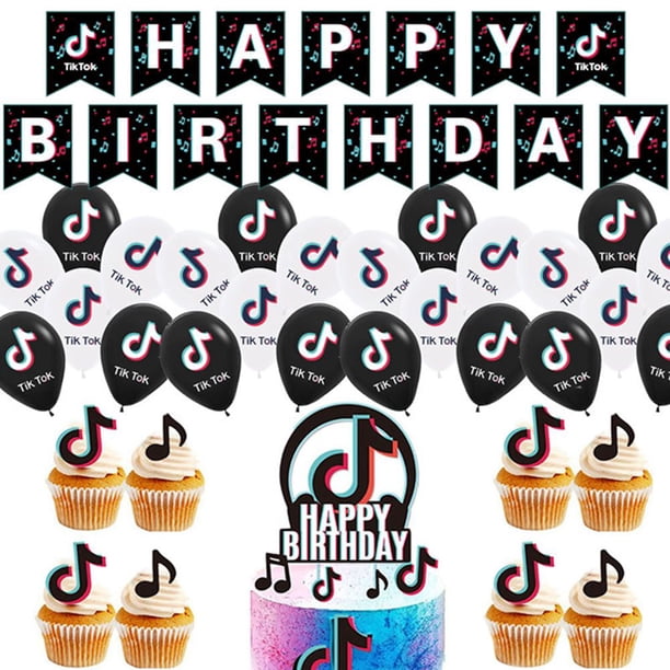 HEQU 38Pcs TikTok Themed Birthday Party Supplies Set