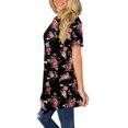 thumbnail image 7 of USSUMA Womens Blouses and Tops Dressy Women Classic Summer Floral Print Short Sleeve Plus Tunics Irregular Hem Tunic Tops Flowy Blouses Shirt Ladies Tops Trendy, 7 of 7