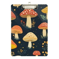 FORMRS Acrylic Clipboard with Low Profile Clip Standard A4 Letter Size, 12.5" x 9", Black Mushroom Pattern