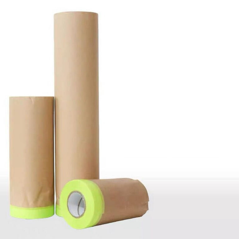 1 Roll Pre-Taped Masking Paper For Painting, Tape And Drape