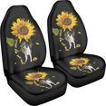 thumbnail image 3 of POLERO Car Seat Covers for Front Cushion and Backrest Protector All Season, Breathable Stretchy Front Seat Cover for Car Truck Van Wrap around Fit, Sunflower Boston Terrier, 3 of 13