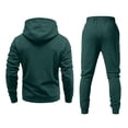thumbnail image 2 of Men Full Zip Hoodie Tracksuit Set Soft Thick Fleece Sweatsuit Matching Jogger Outfit 2026 Fall Winter Relaxed Set Dark Green S, 2 of 3