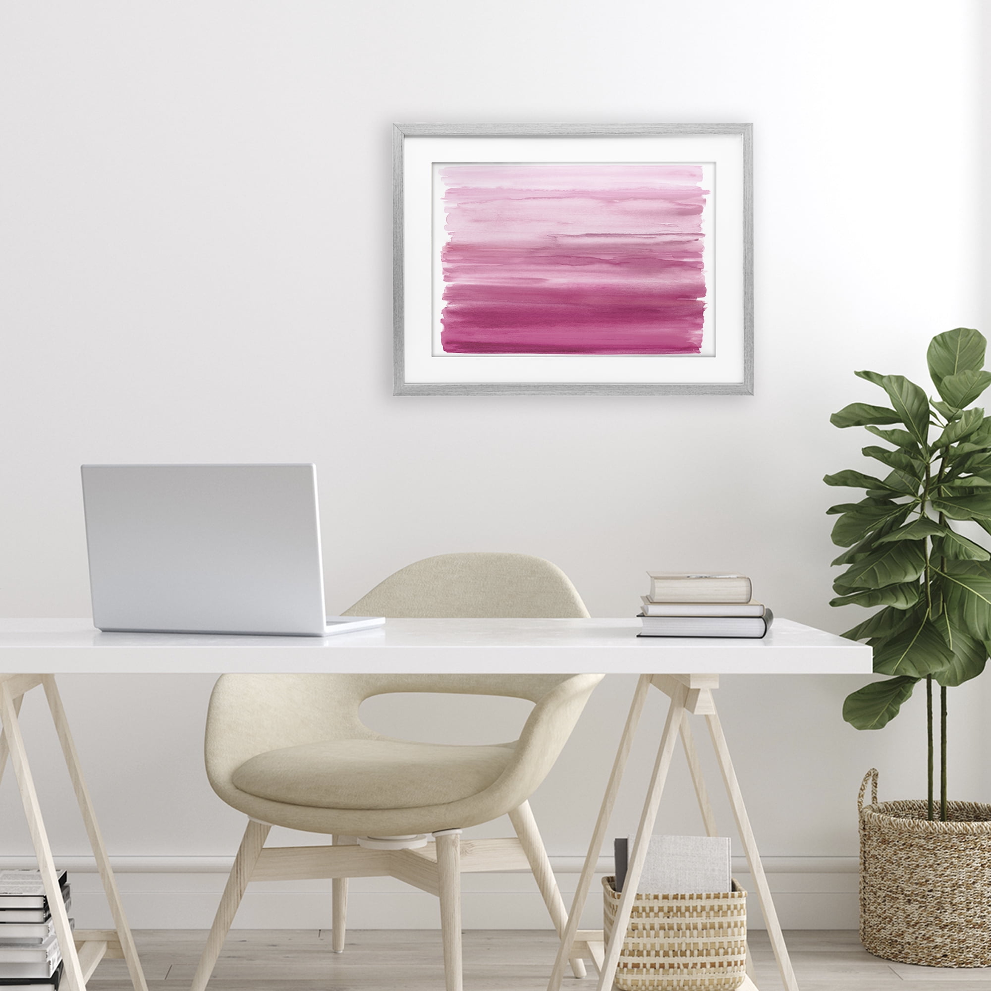 Stupell Industries Ombre Pink Blush Gray Framed Print Under Glass, design by Allie Corbin