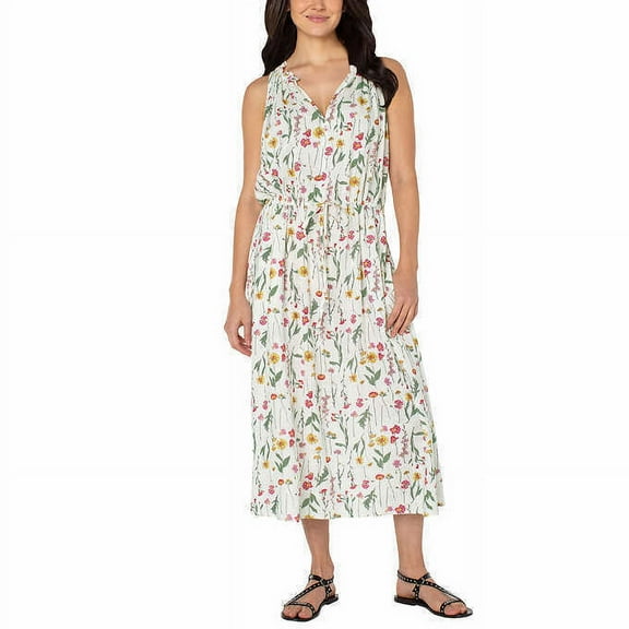 Well Worn Ladies  Long Linen Blend Dress 1606980 (White Xl)